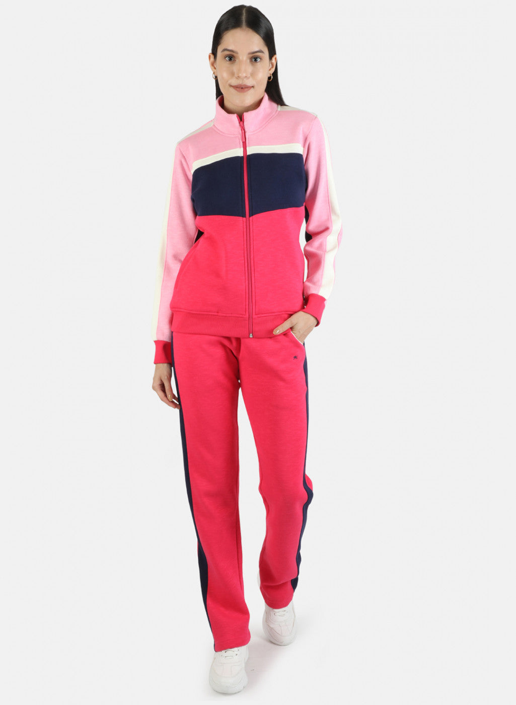 Women Pink Solid Tracksuit