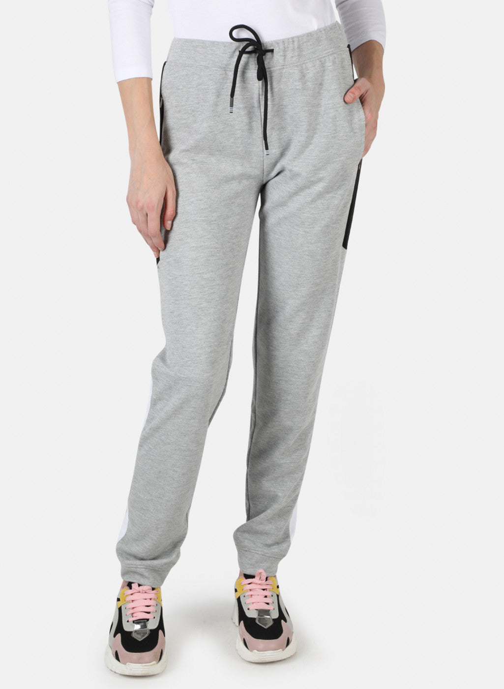 Women Grey Solid Winter Lower