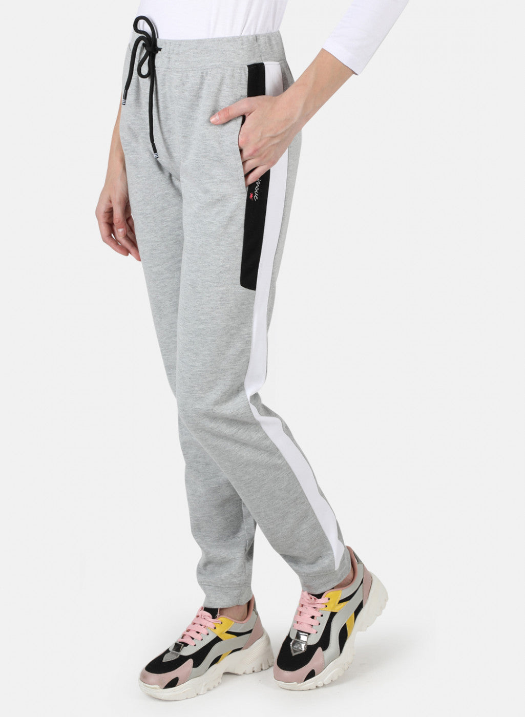 Women Grey Solid Winter Lower