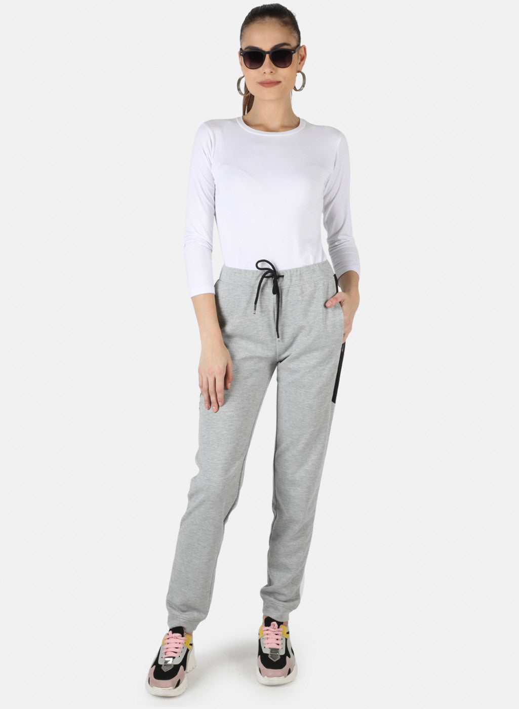 Women Grey Solid Winter Lower