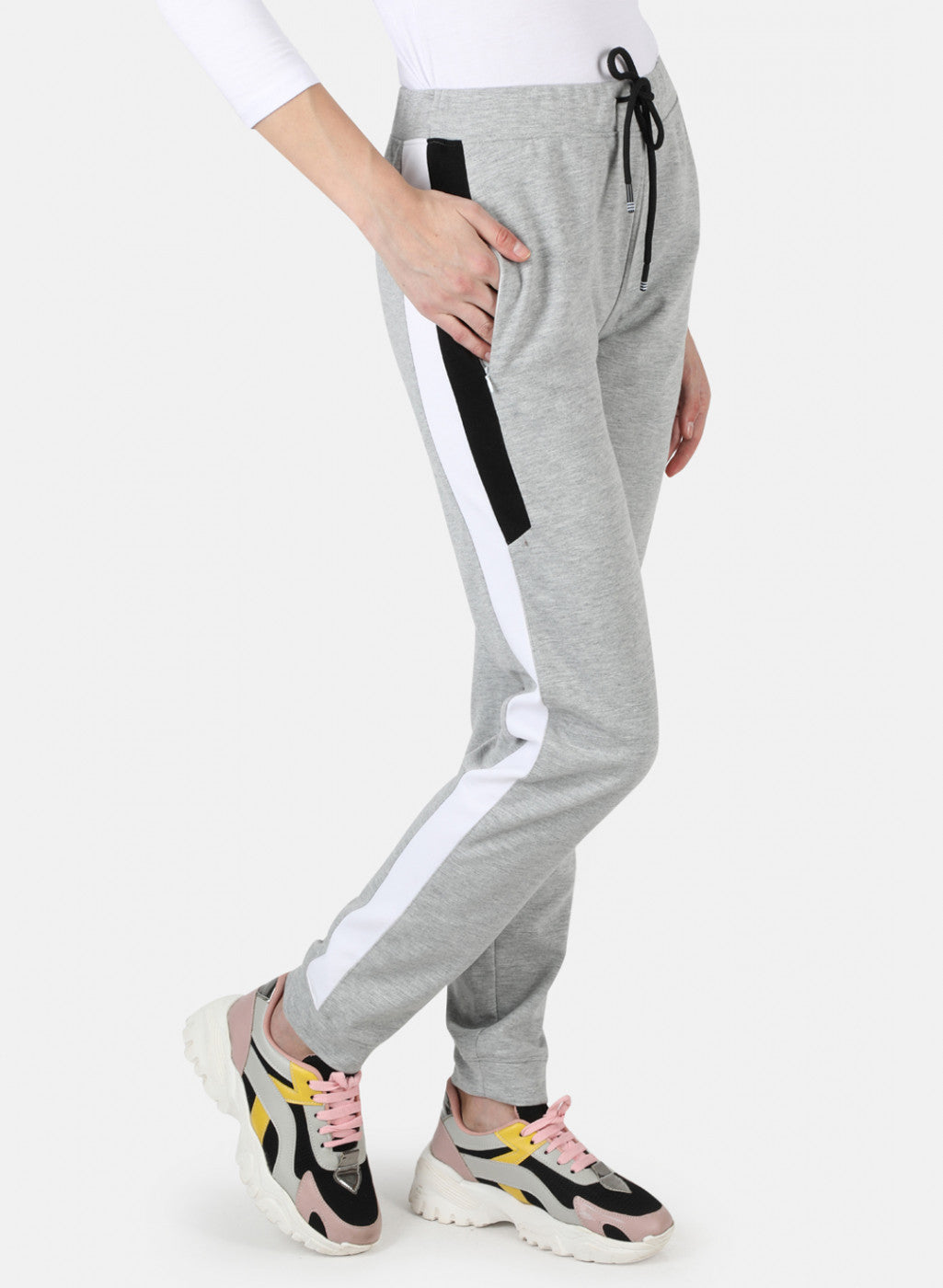 Women Grey Solid Winter Lower