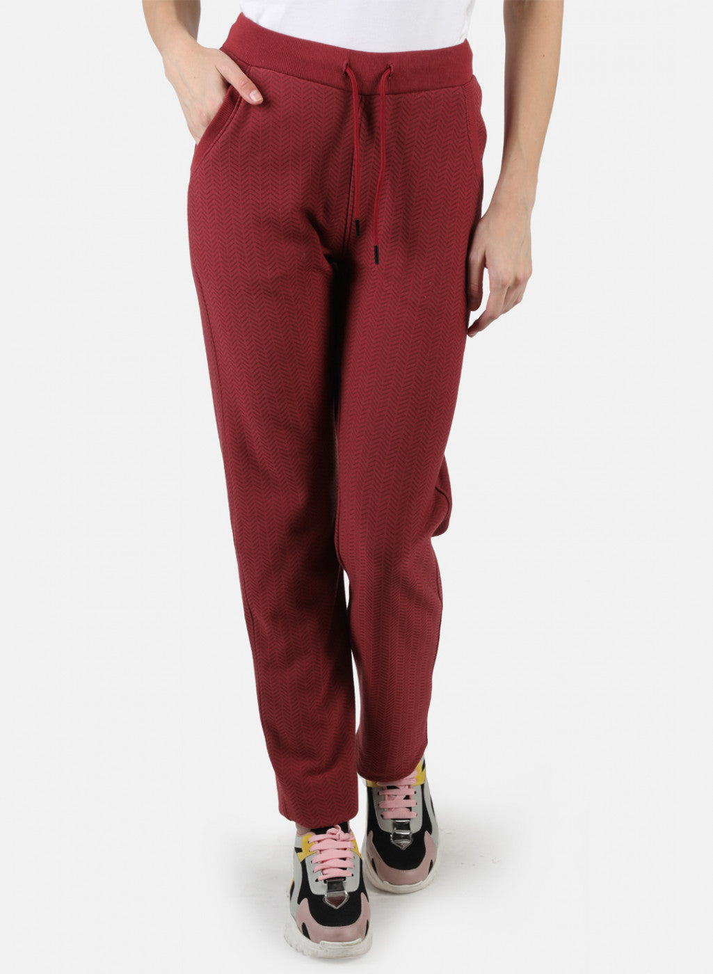 Women Red Printed Winter Lower