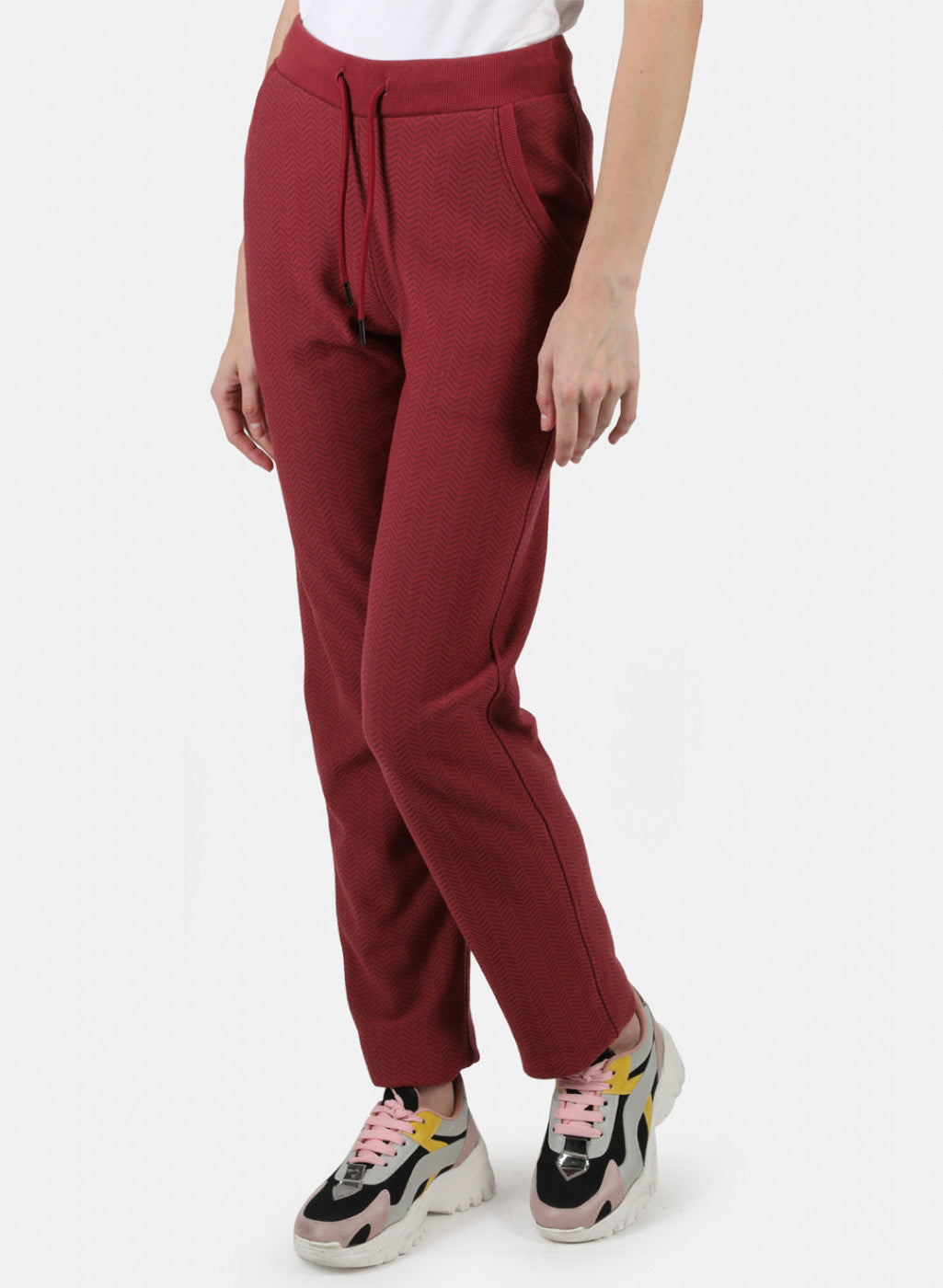 Women Red Printed Winter Lower