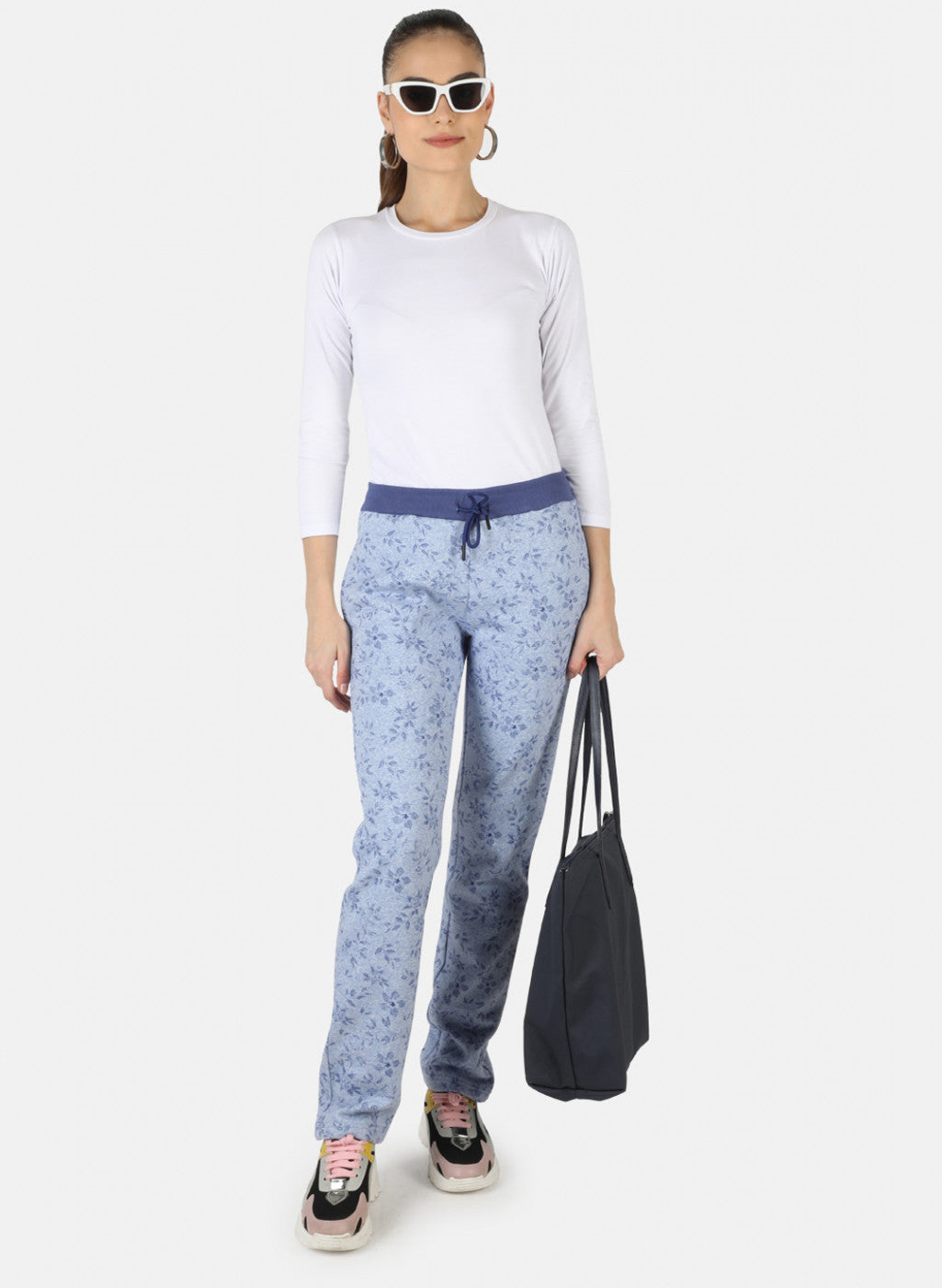 Women Blue Printed Winter Lower