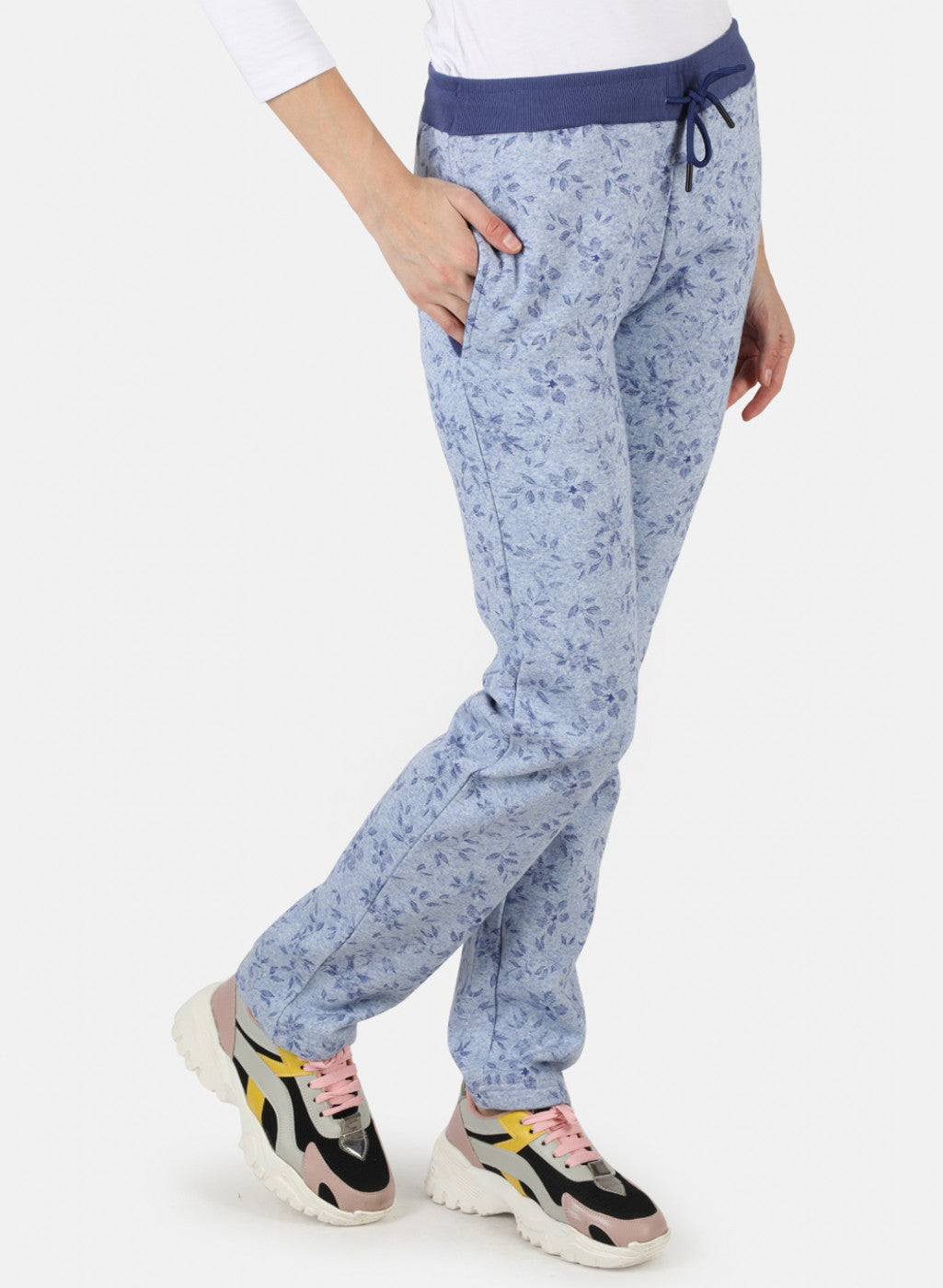Women Blue Printed Winter Lower