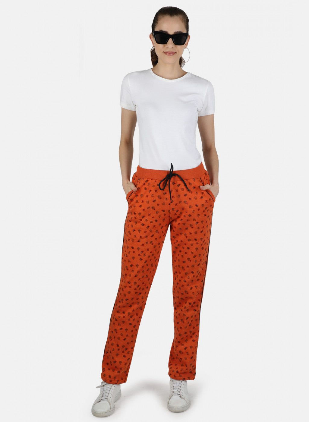 Women Orange Printed Winter Lower