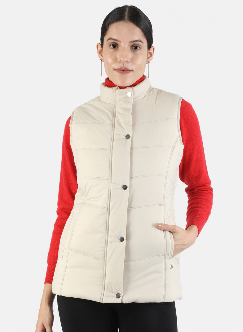 Women Beige Solid Jacket