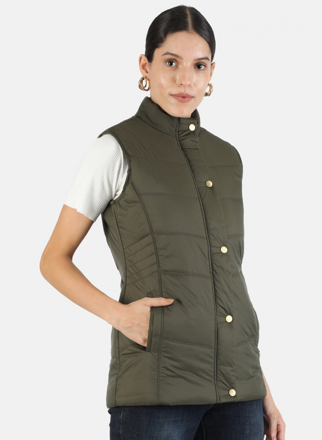 Women Green Solid Jacket