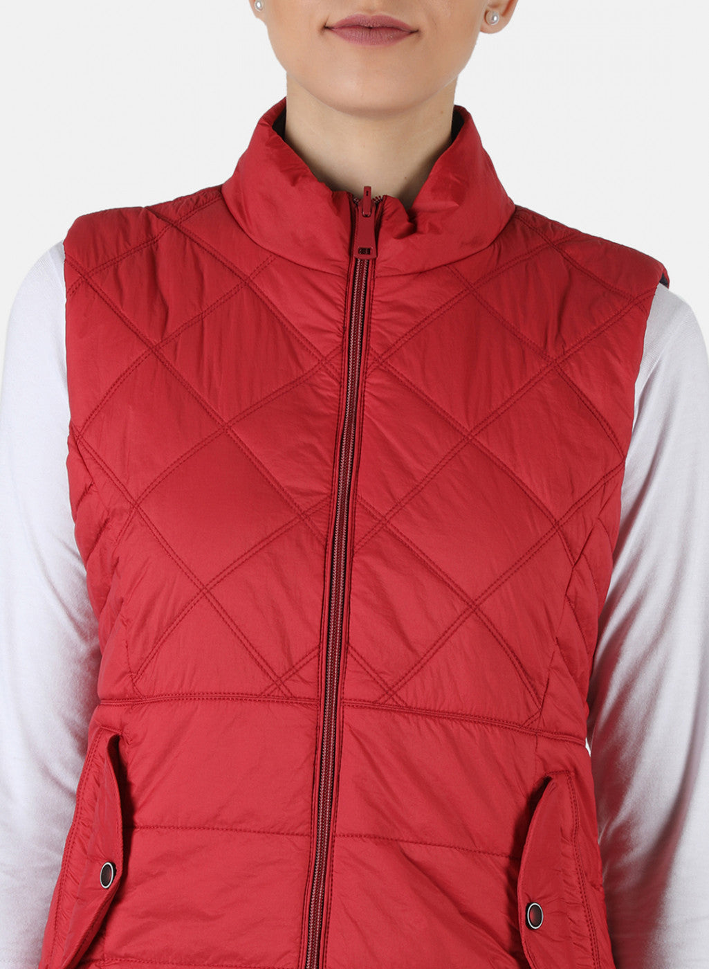Women Red Reversible Solid Jacket