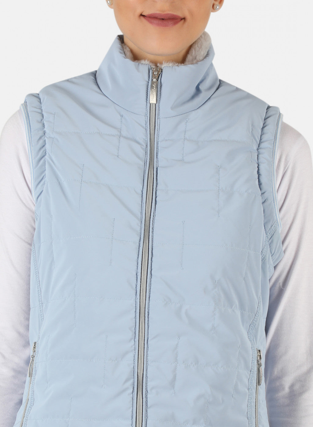 Women Blue Solid Jacket