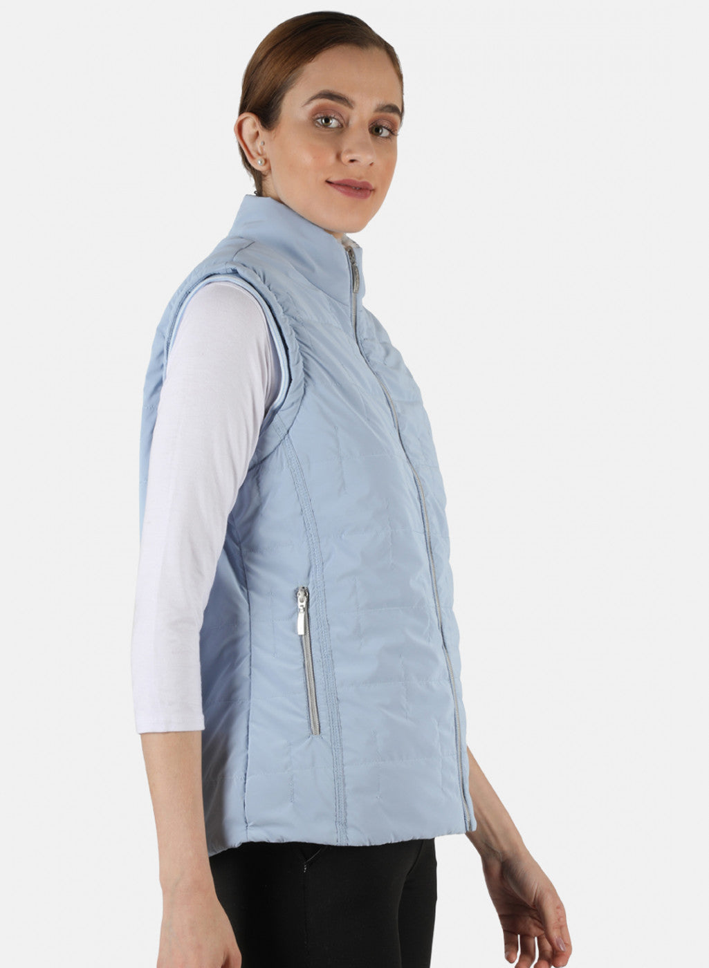 Women Blue Solid Jacket