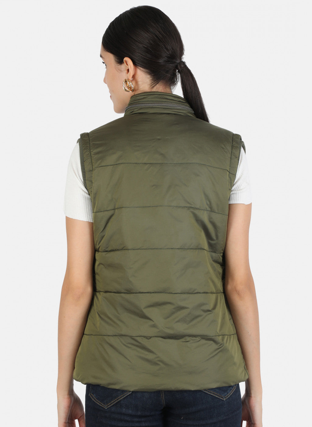Women Green Solid Jacket