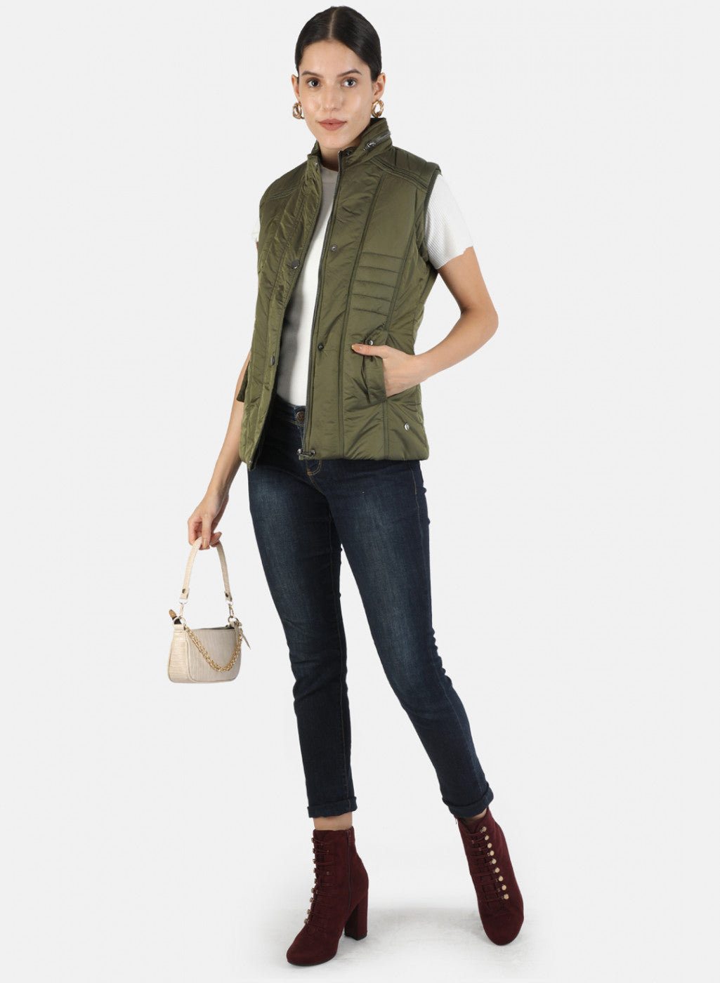 Women Green Solid Jacket