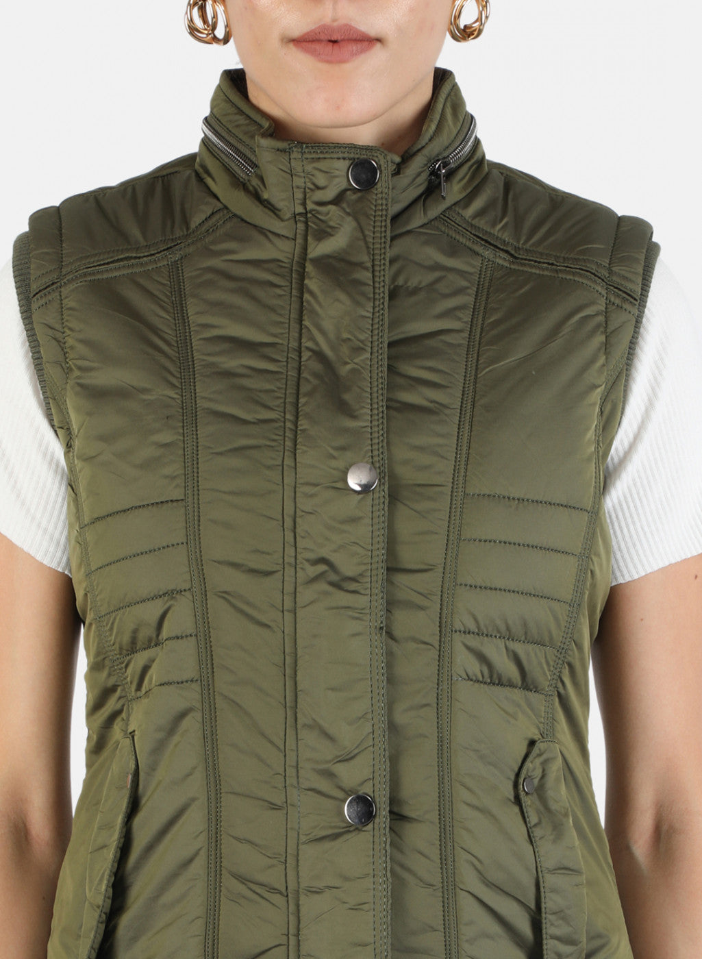Women Green Solid Jacket