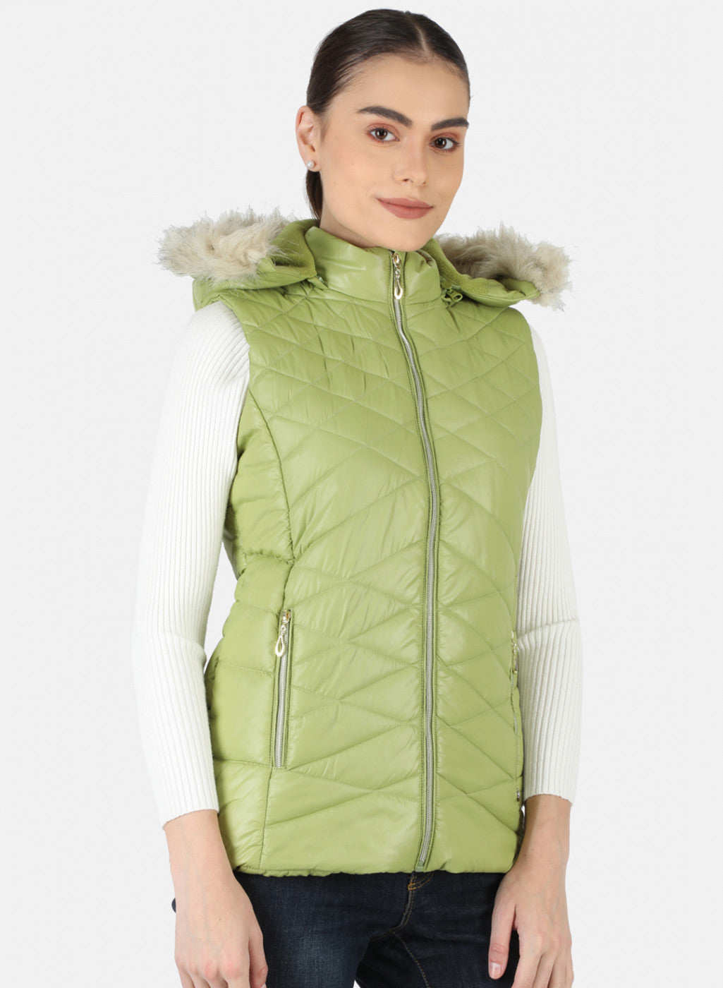 Women Green Solid Jacket