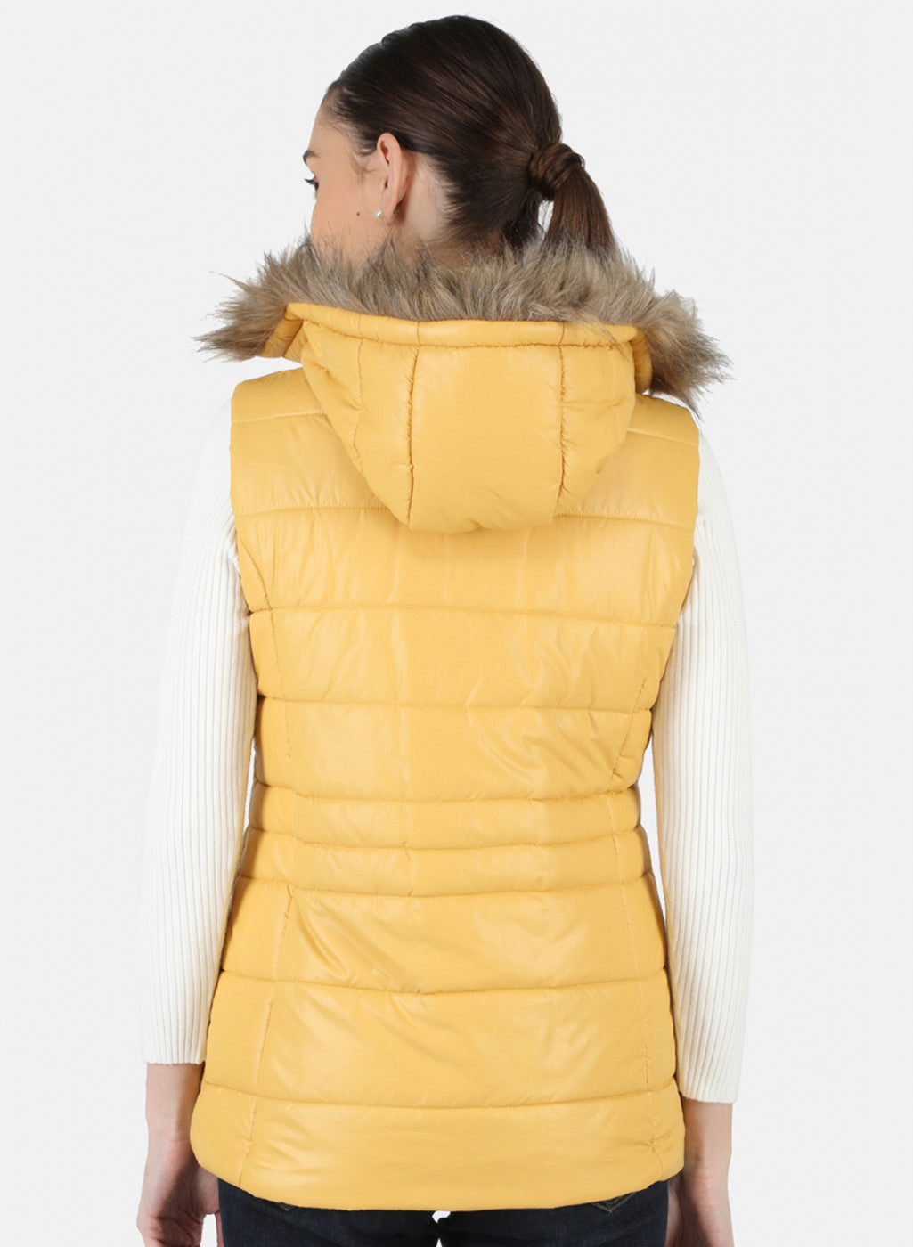 Women Mustard Solid Jacket
