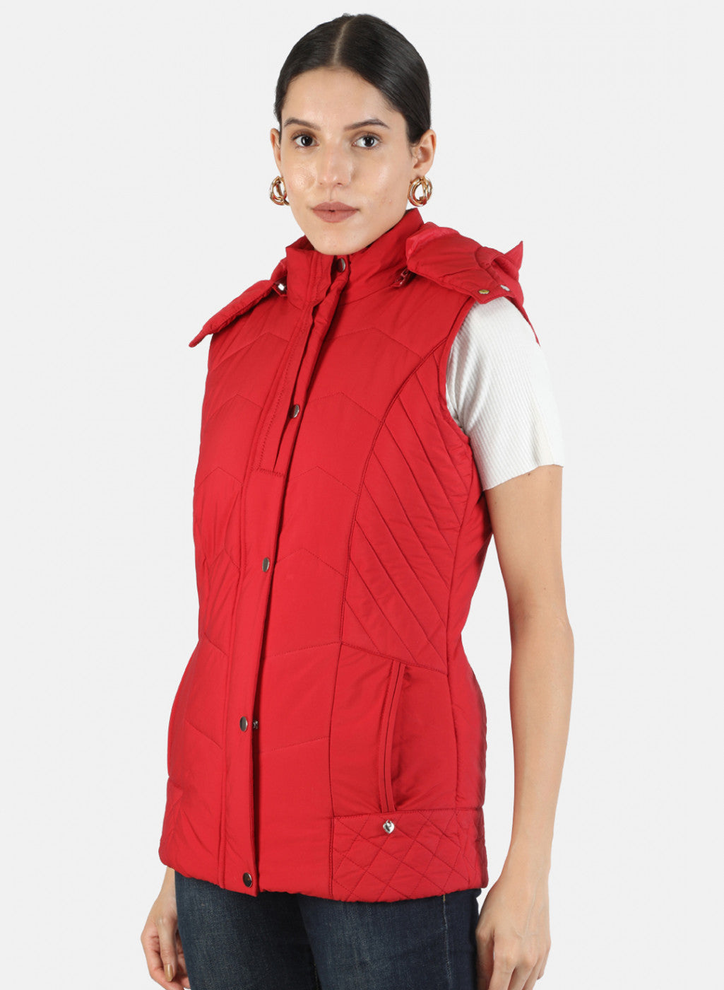 Women Red Solid Jacket