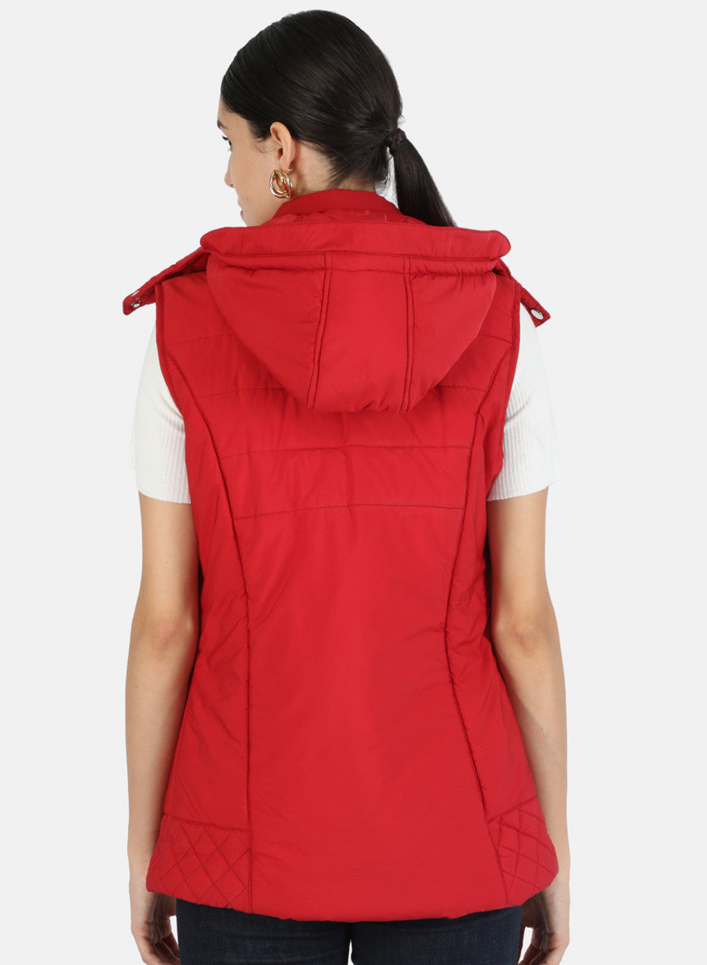 Women Red Solid Jacket