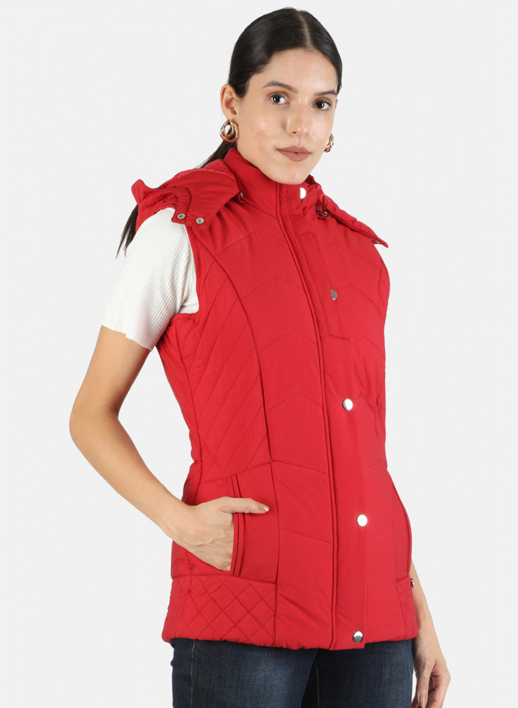 Women Red Solid Jacket
