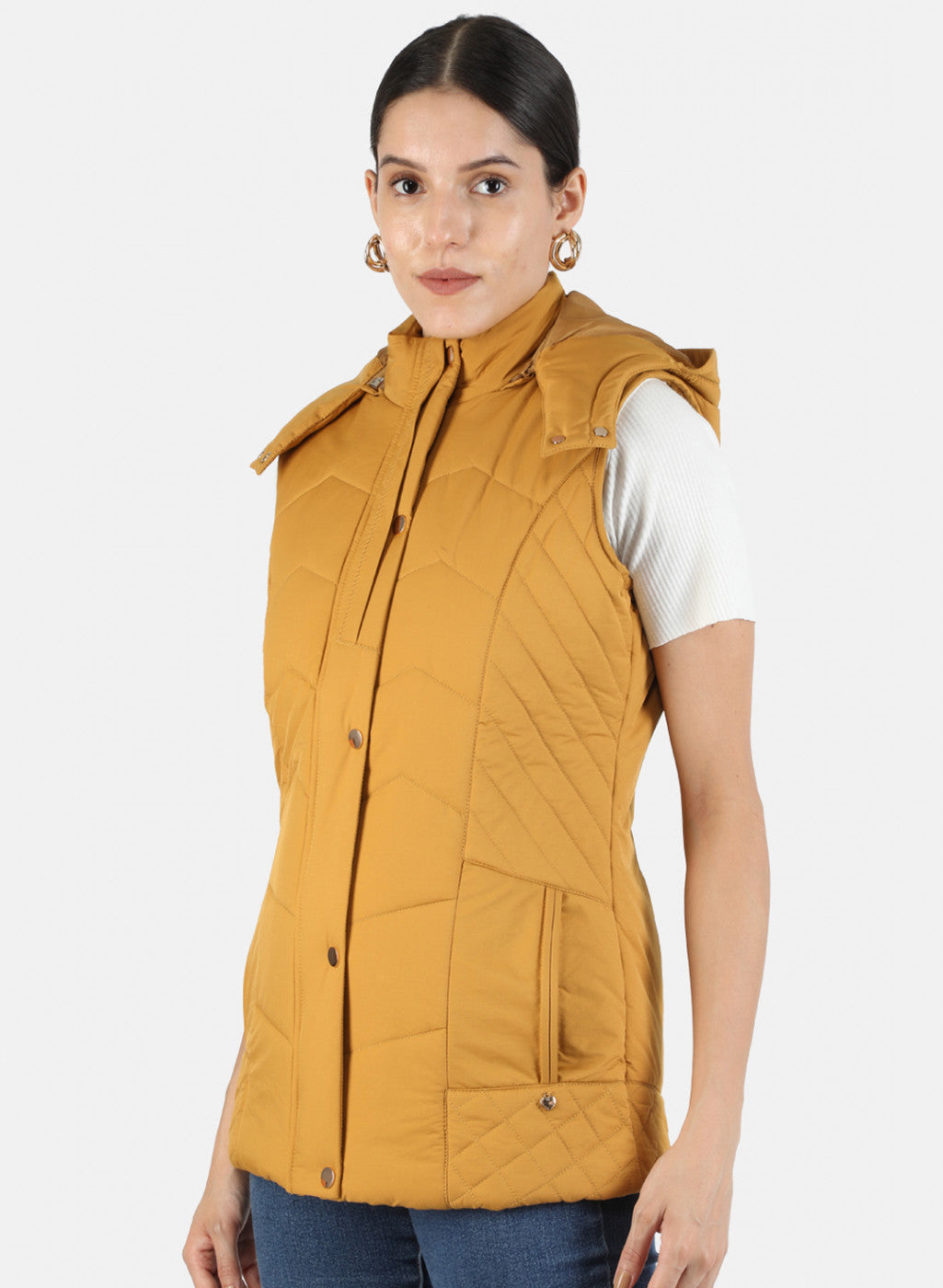 Women Mustard Solid Jacket