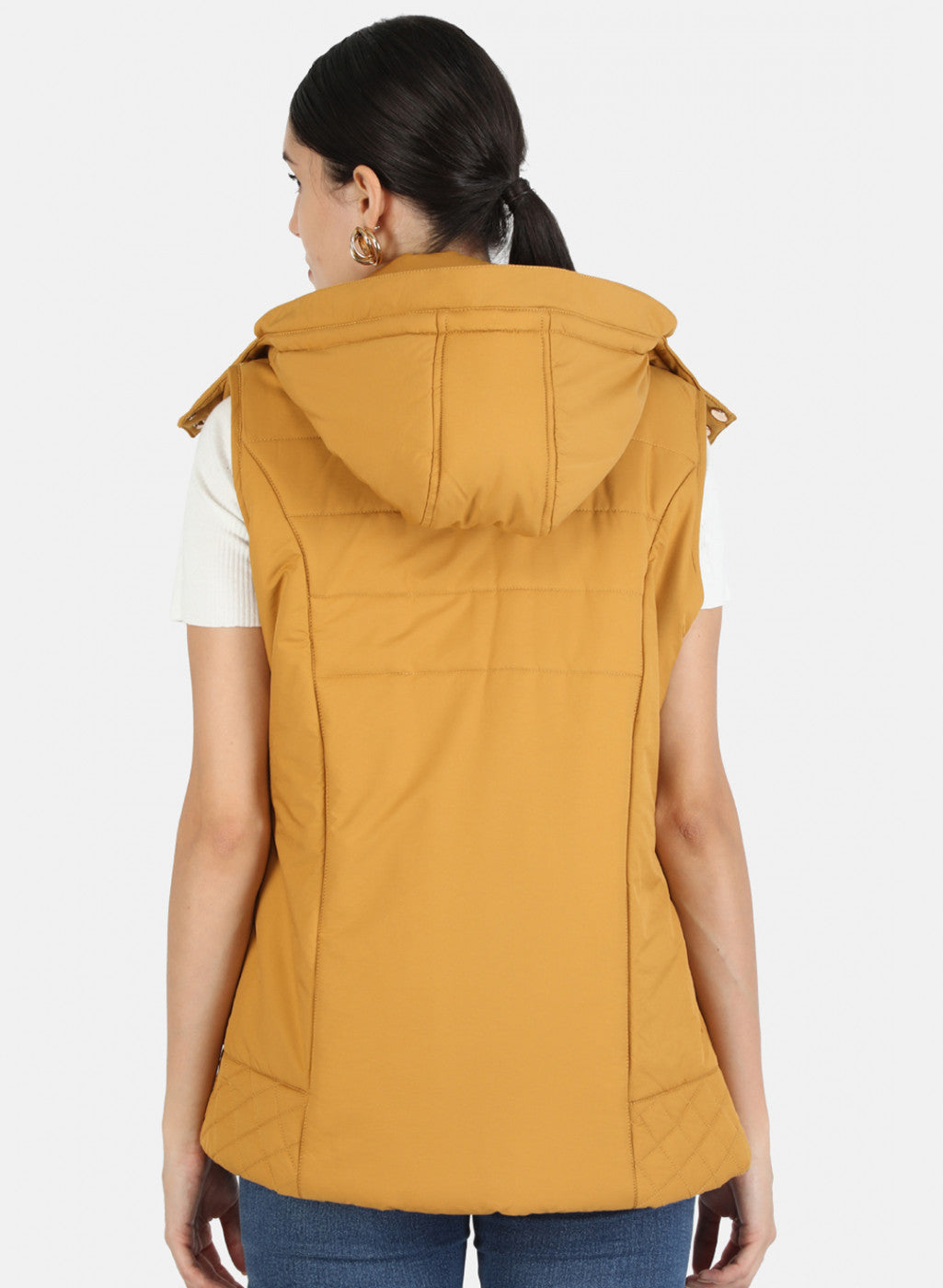 Women Mustard Solid Jacket