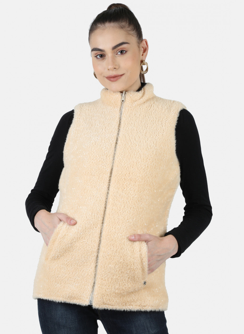 Women Beige Reversible Solid Jacket