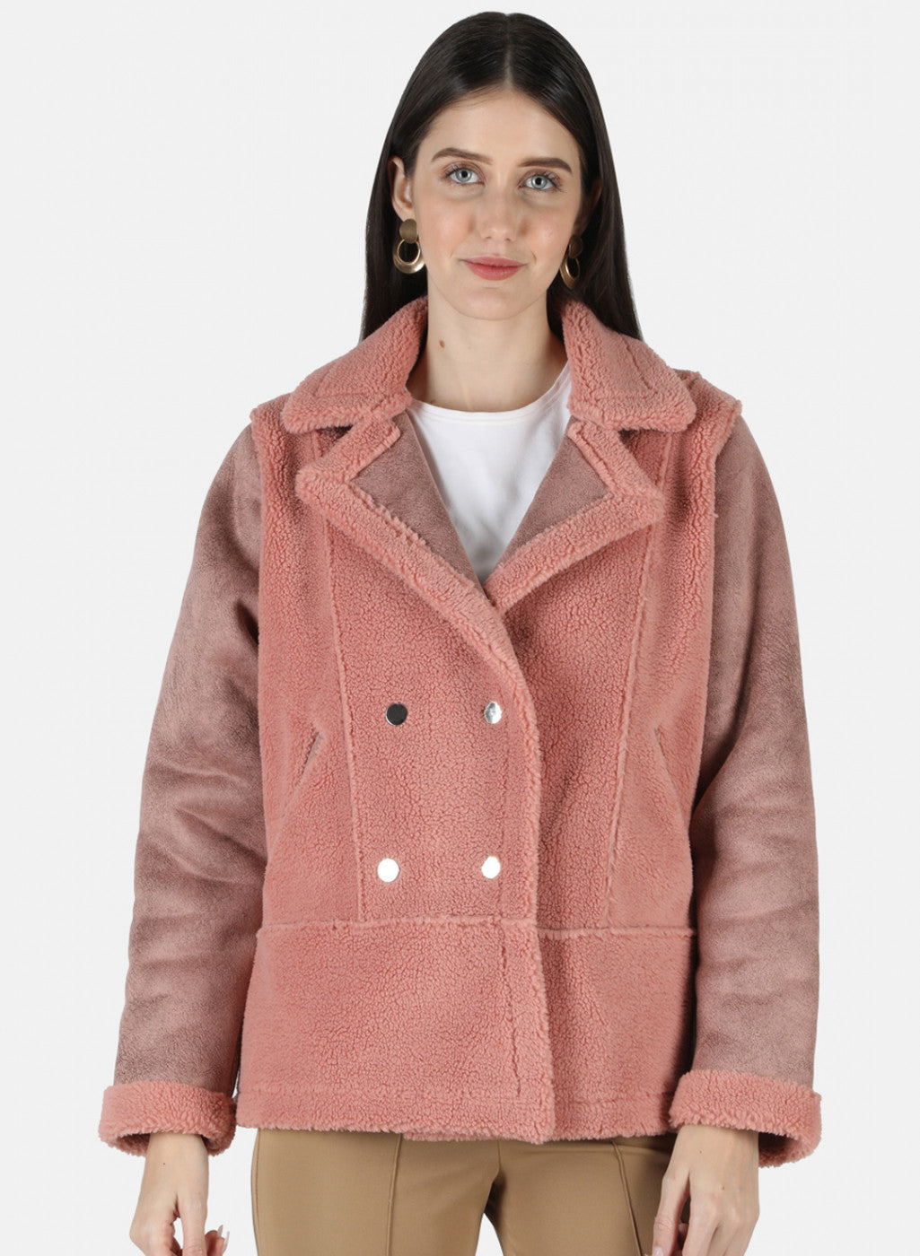 Women Pink Solid Jacket