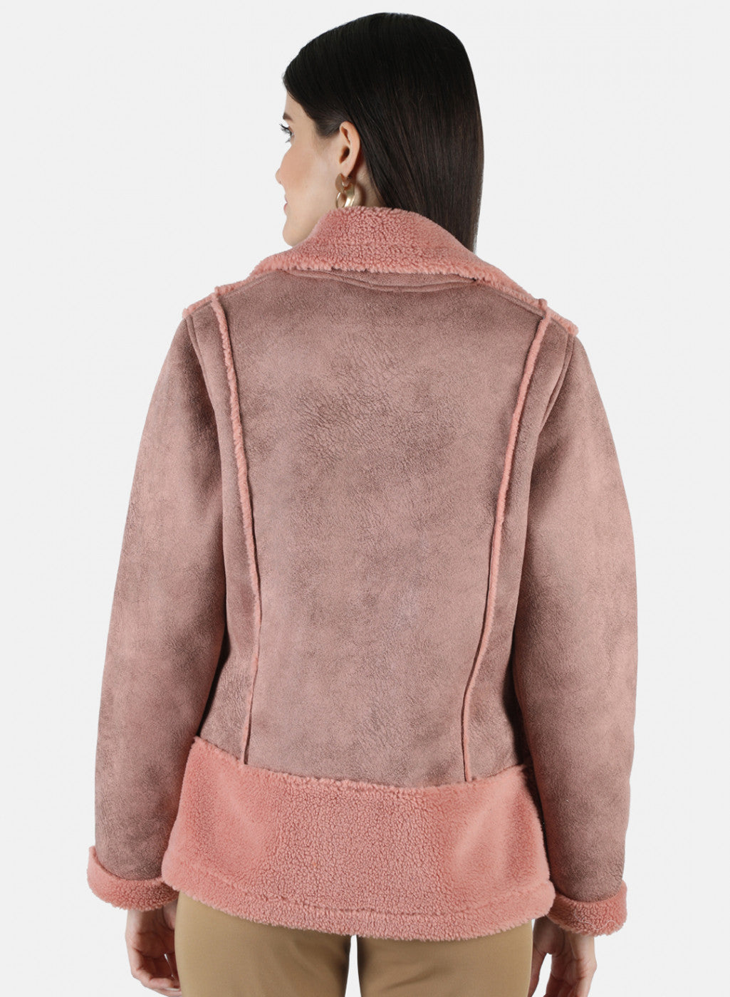 Women Pink Solid Jacket
