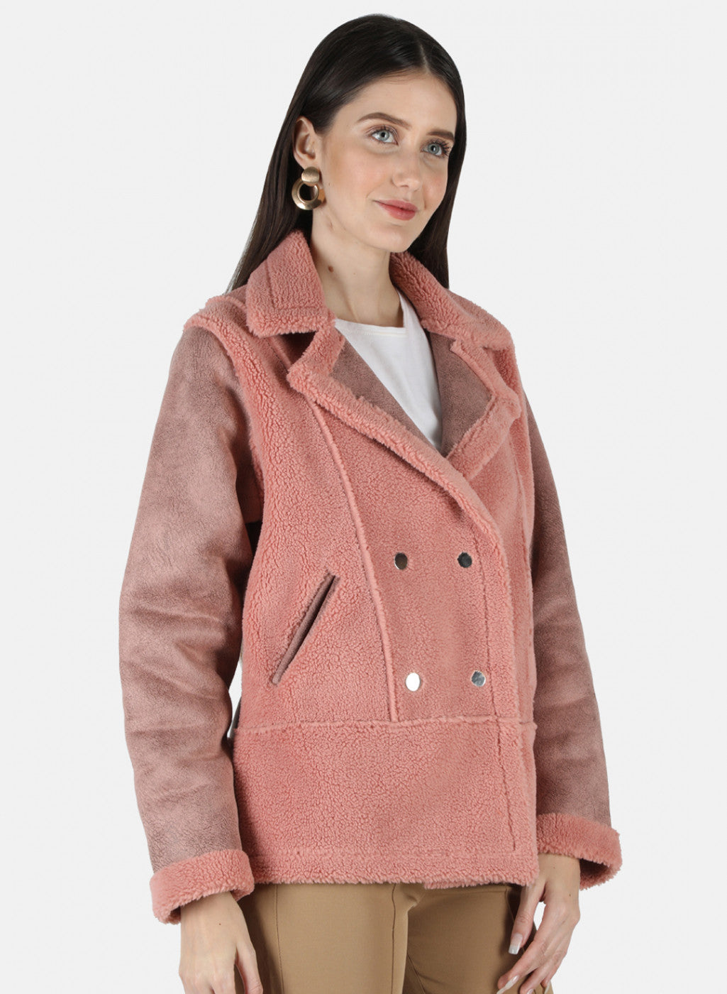 Women Pink Solid Jacket