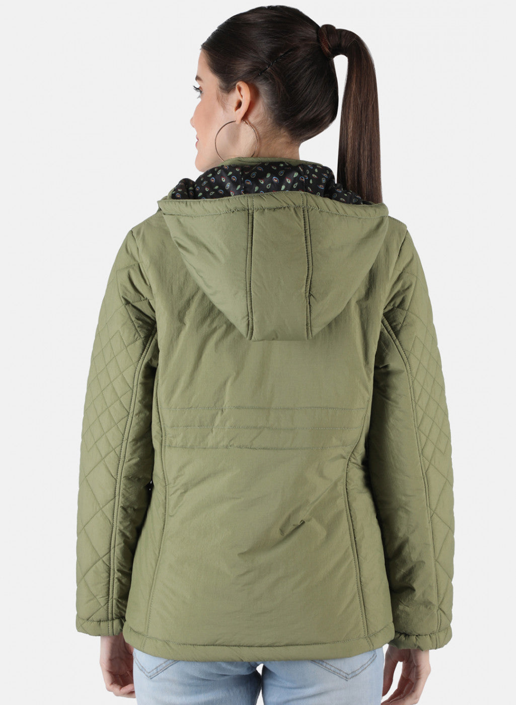 Women Olive Solid Jacket
