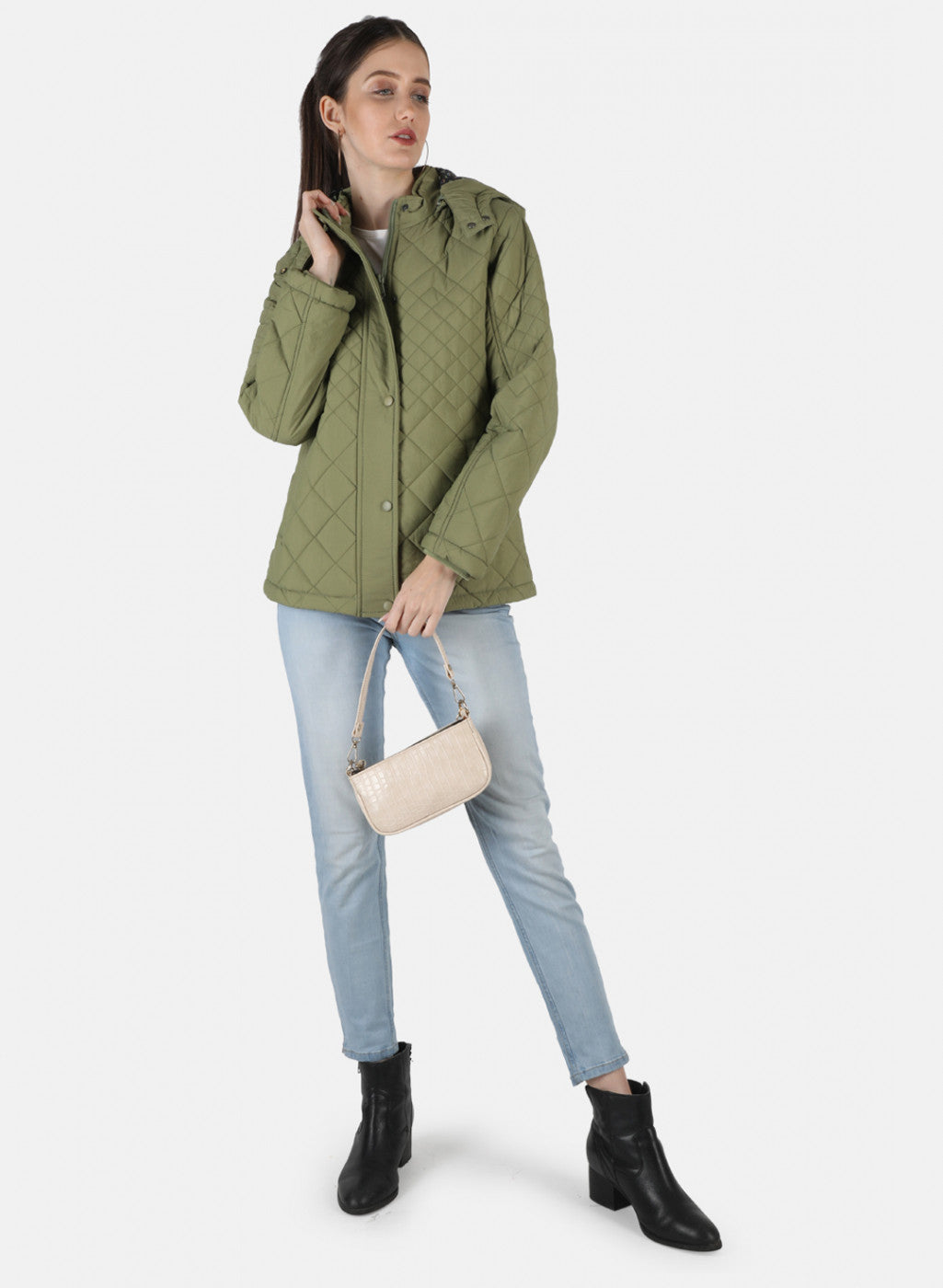 Women Olive Solid Jacket