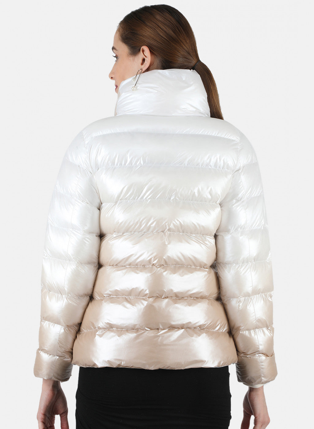 Women Beige Zig-Zag Jacket