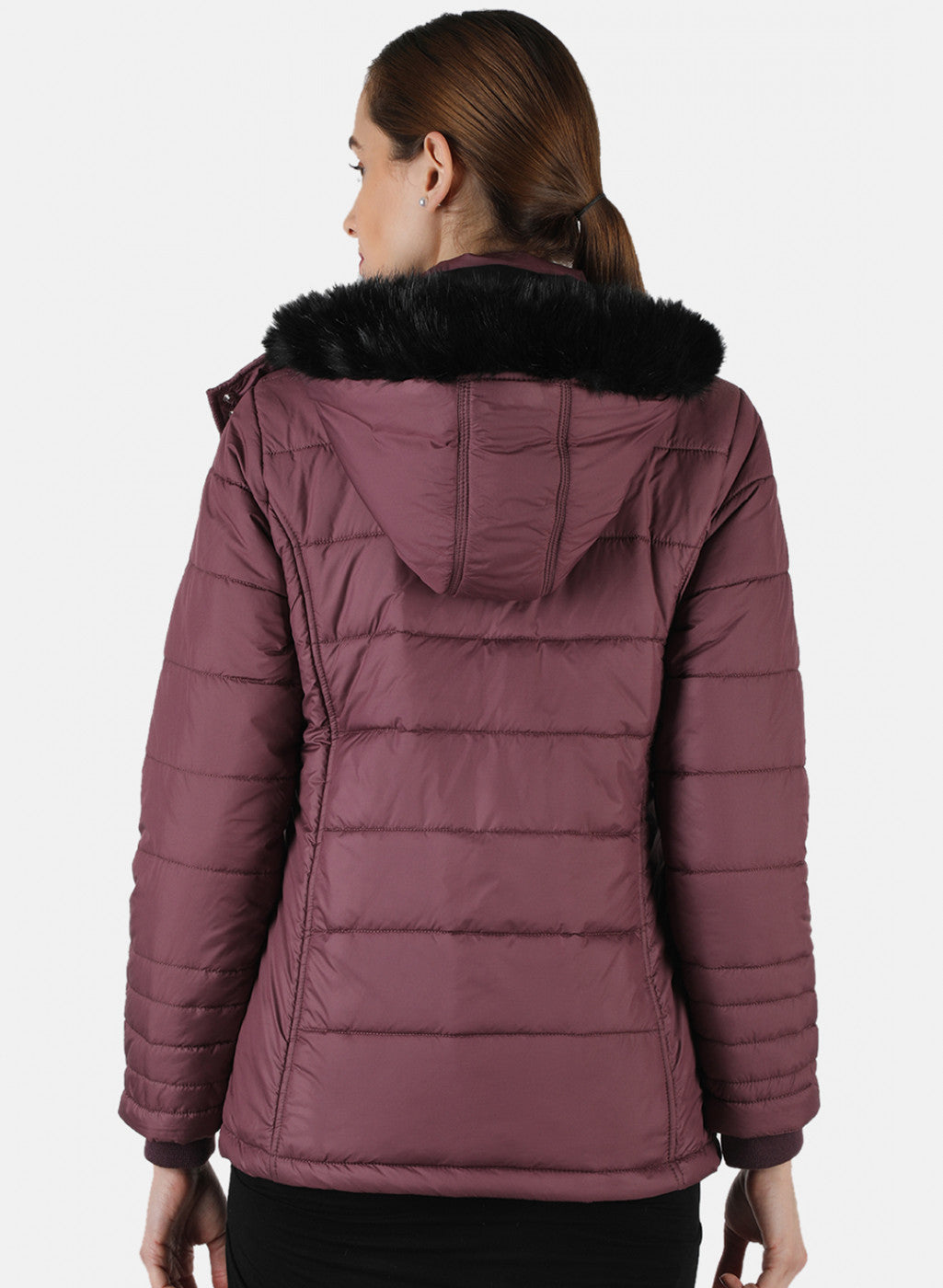 Women Purple Solid Jacket