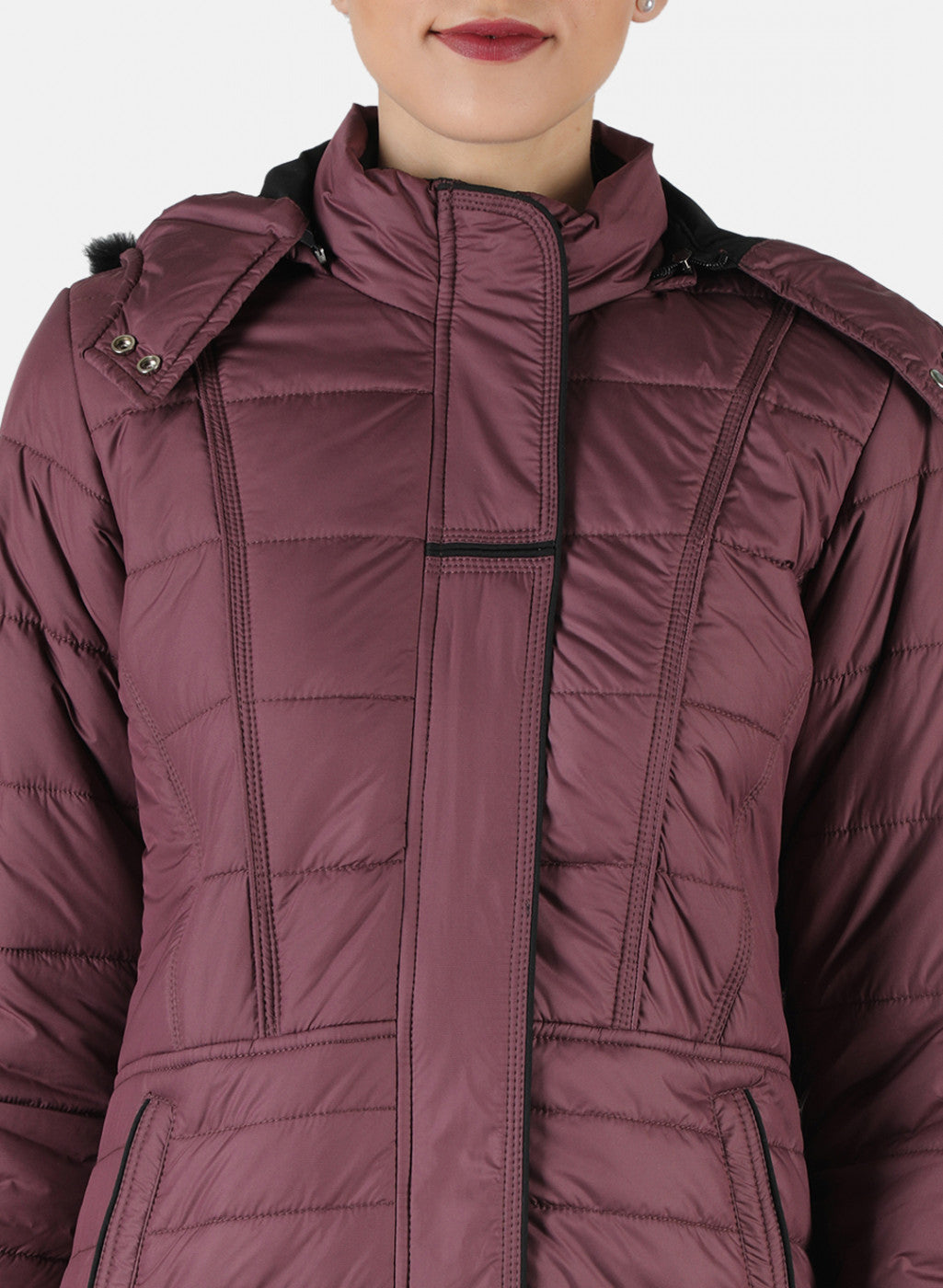 Women Purple Solid Jacket