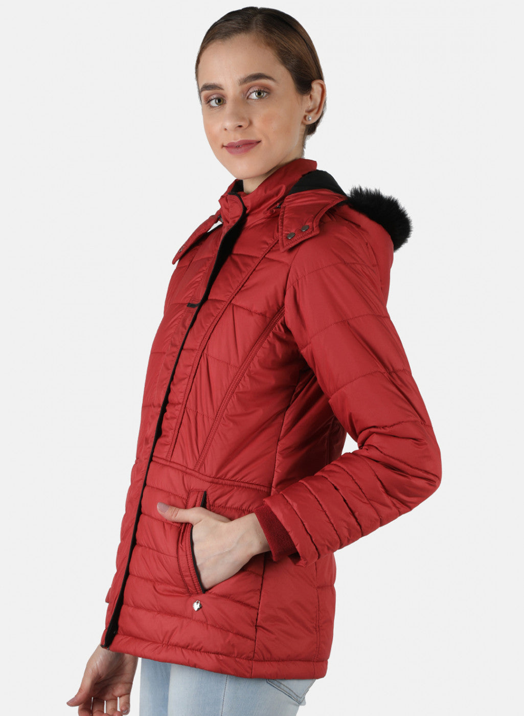 Women Red Solid Jacket