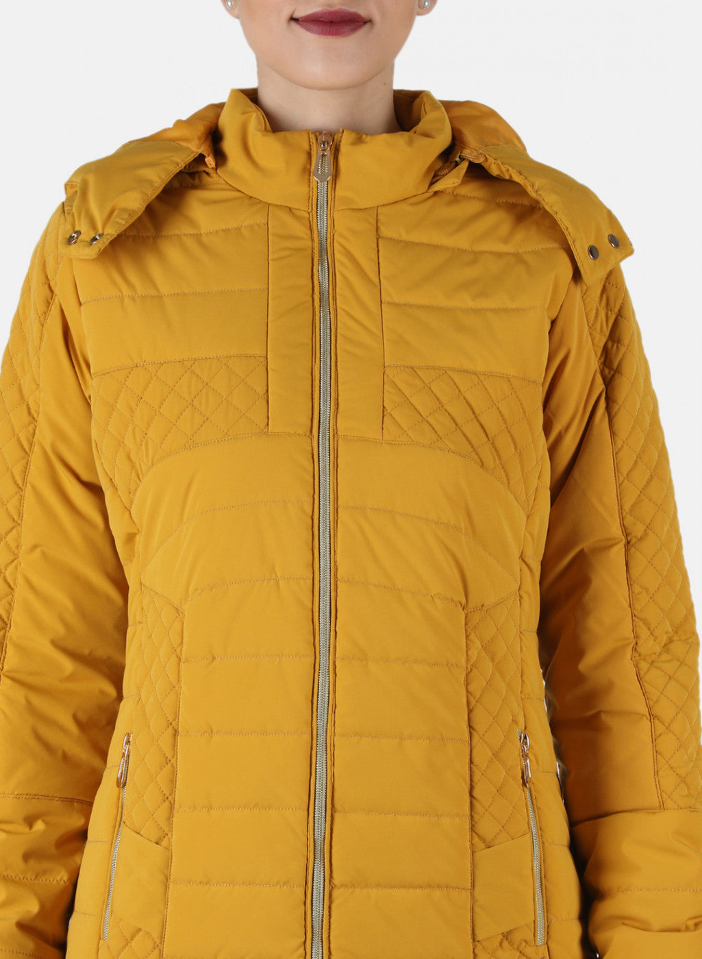 Women Mustard Solid Jacket