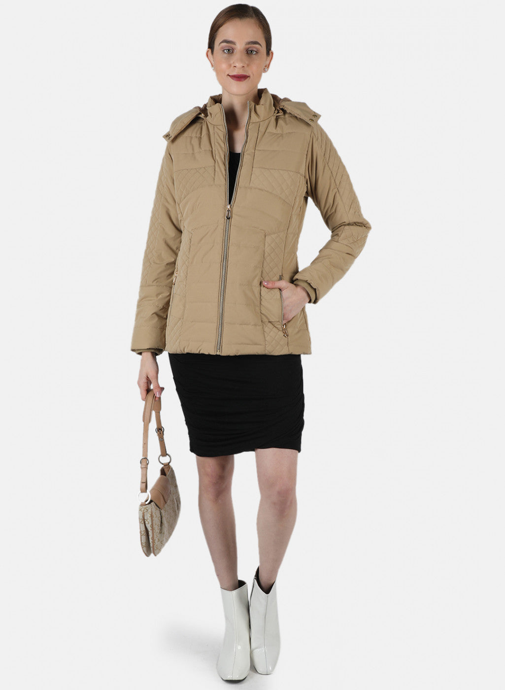Women Beige Solid Jacket