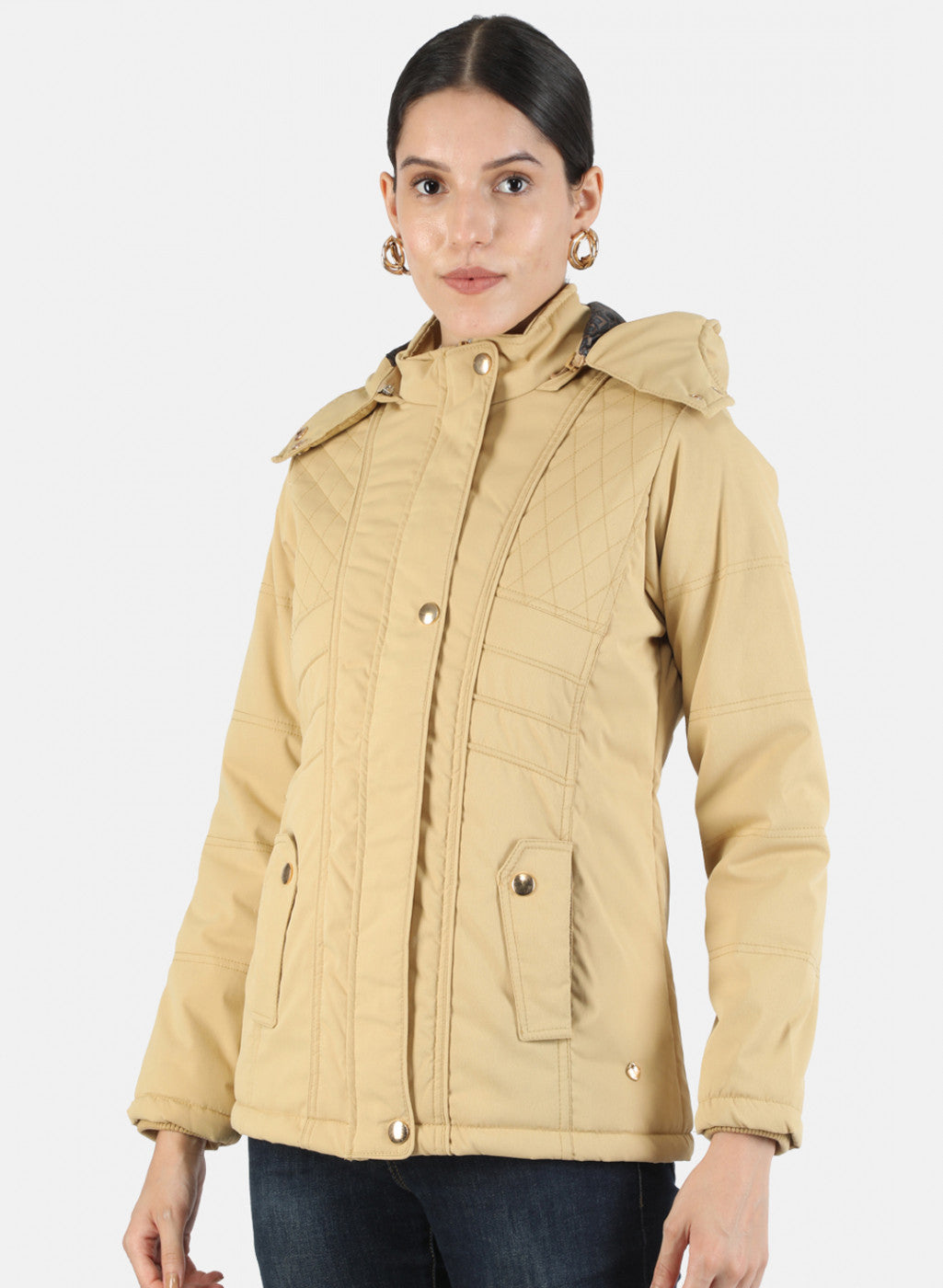 Women Mustard Solid Jacket