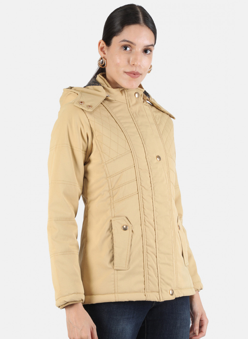 Women Mustard Solid Jacket