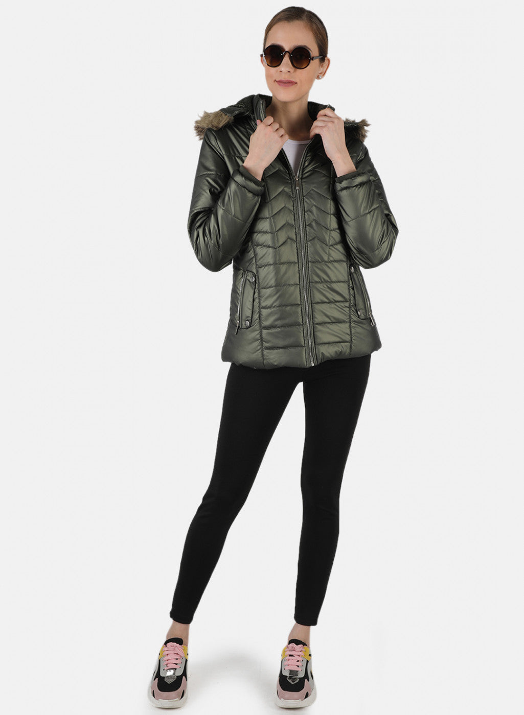 Women Green Solid Jacket