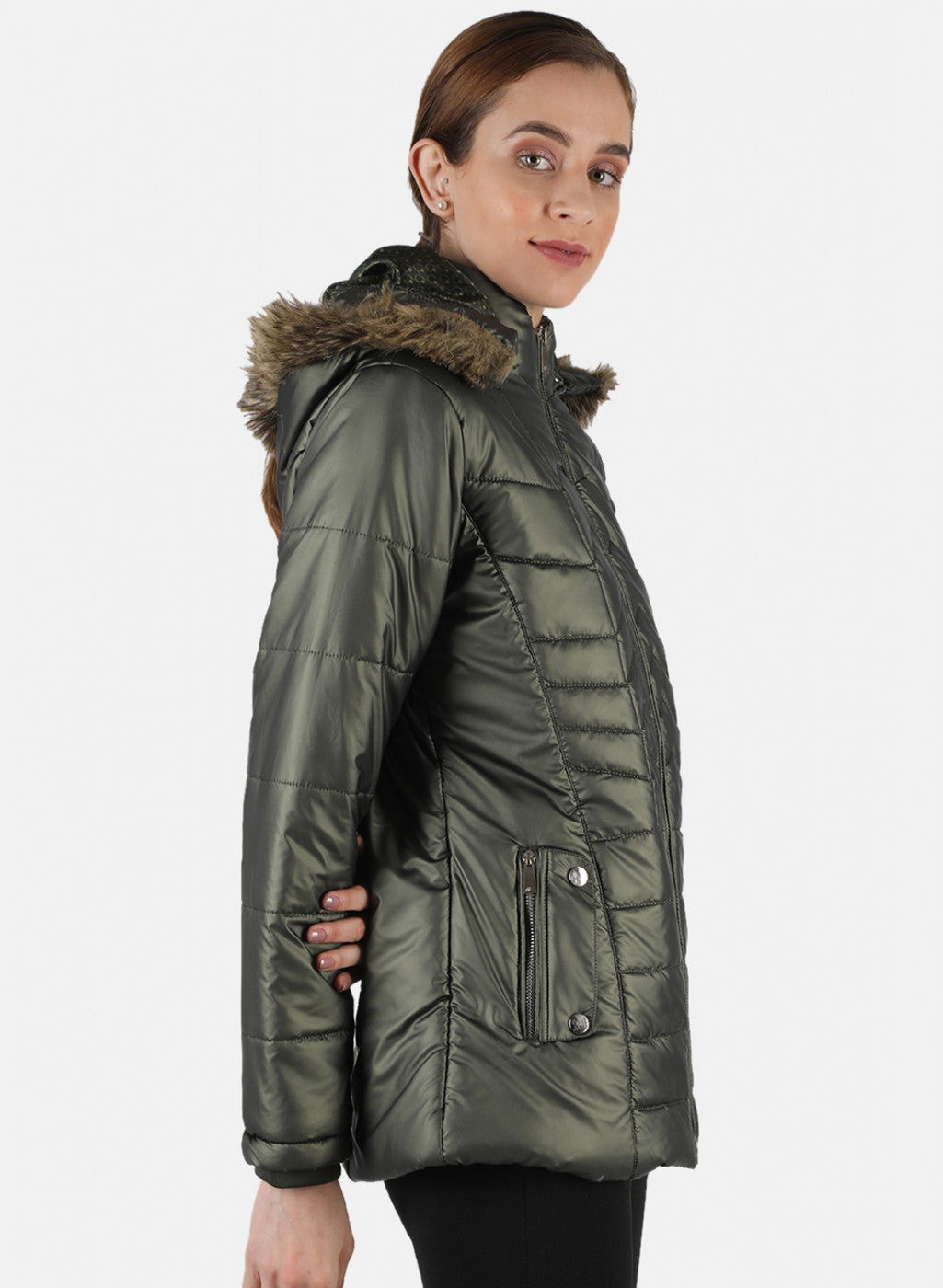 Women Green Solid Jacket