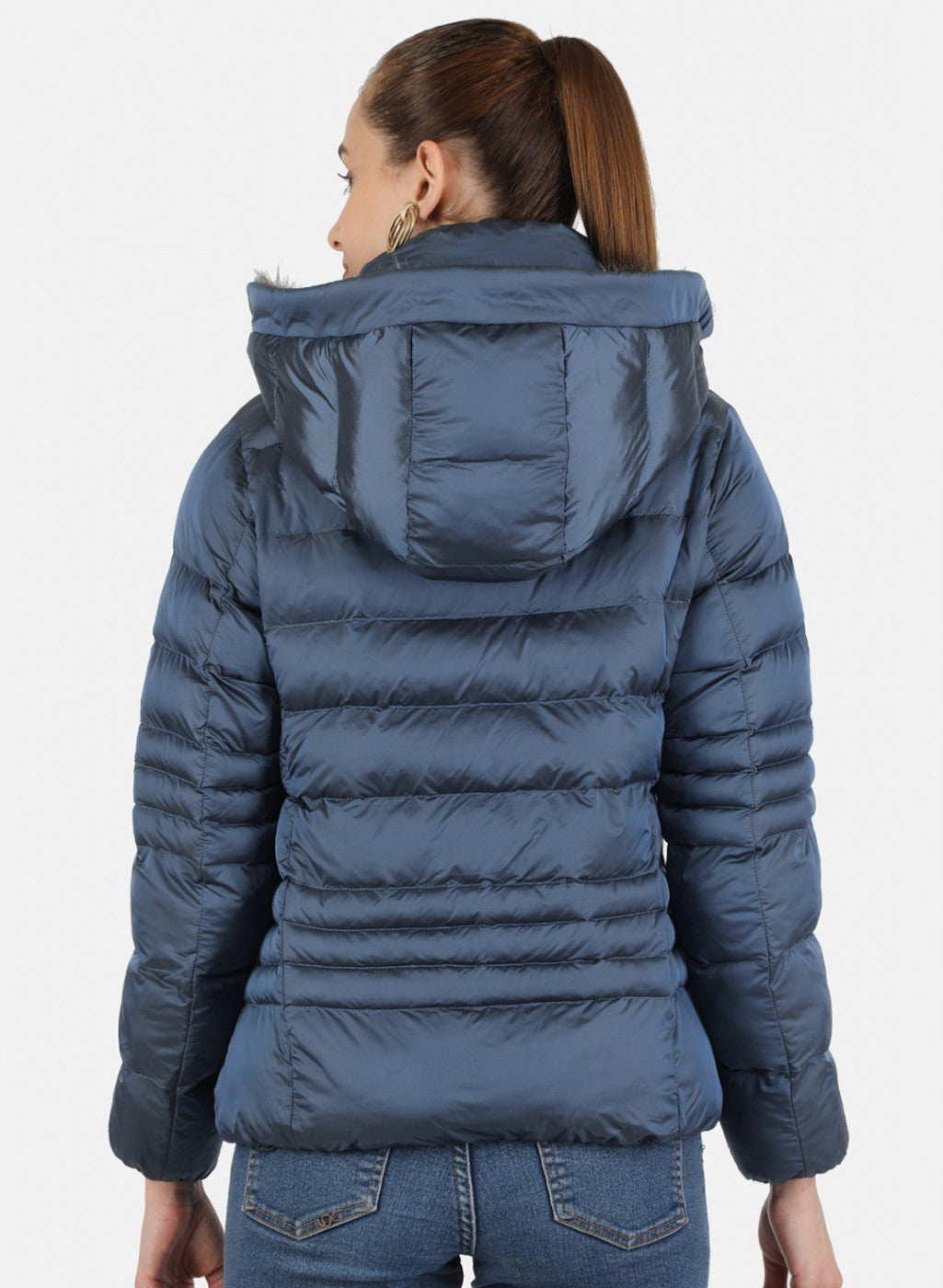 Women Blue Solid Jacket