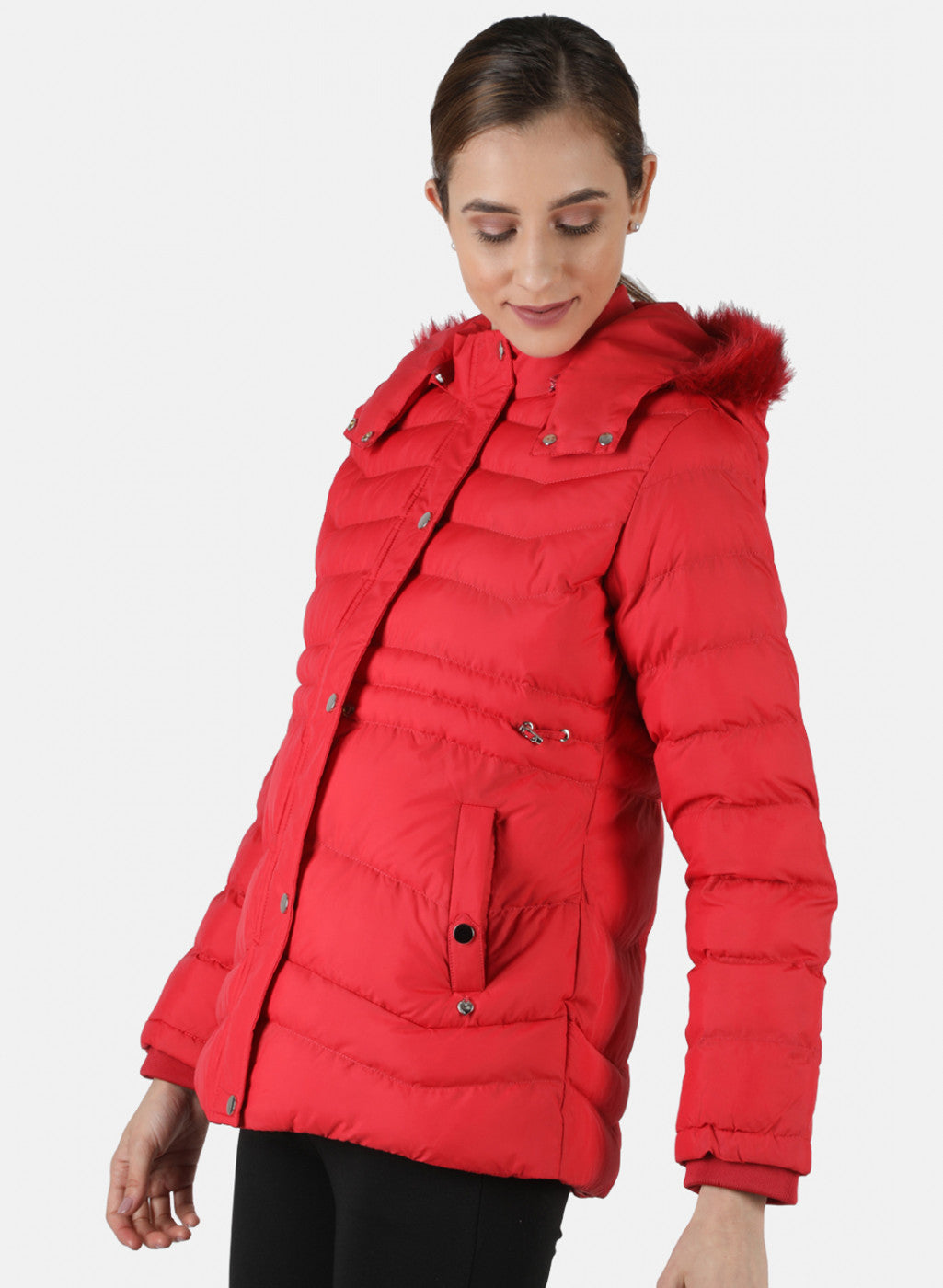Women Red Solid Jacket