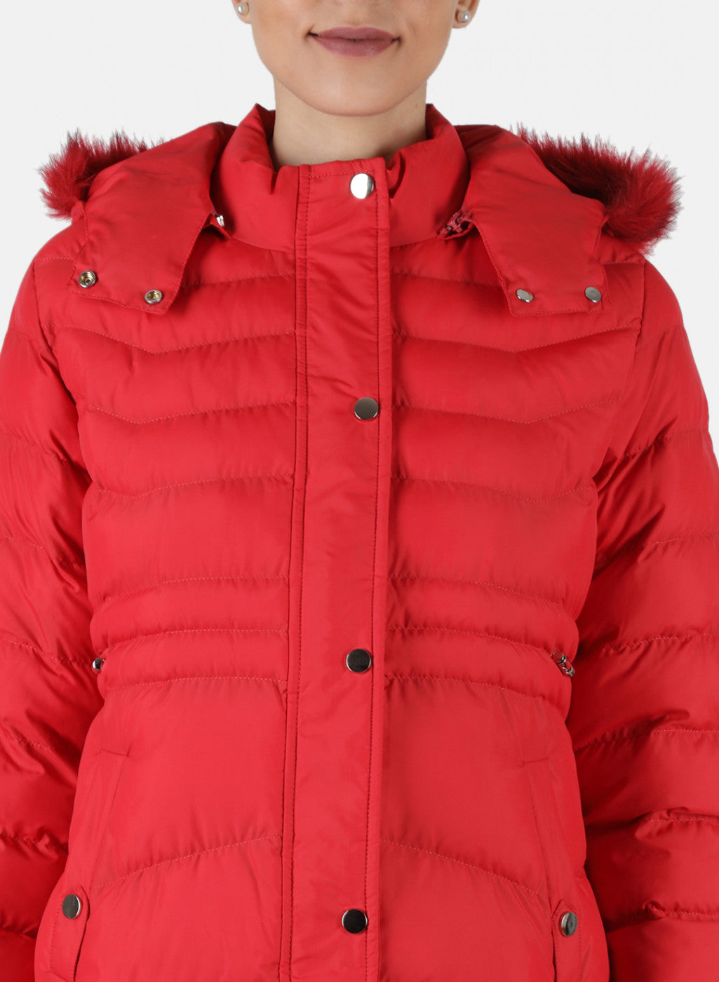 Women Red Solid Jacket