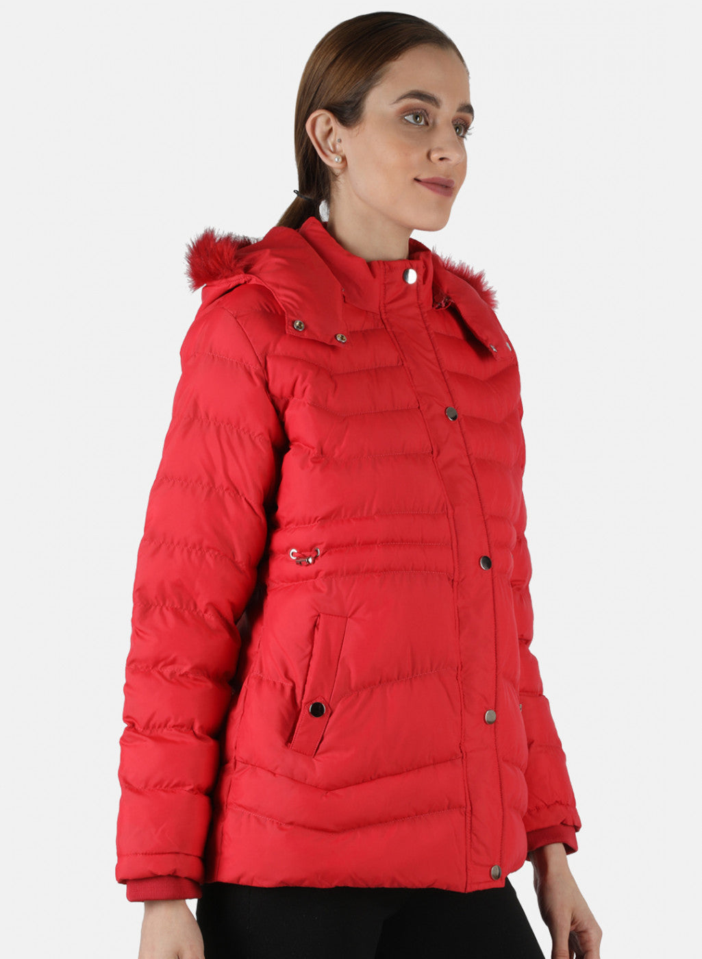 Women Red Solid Jacket