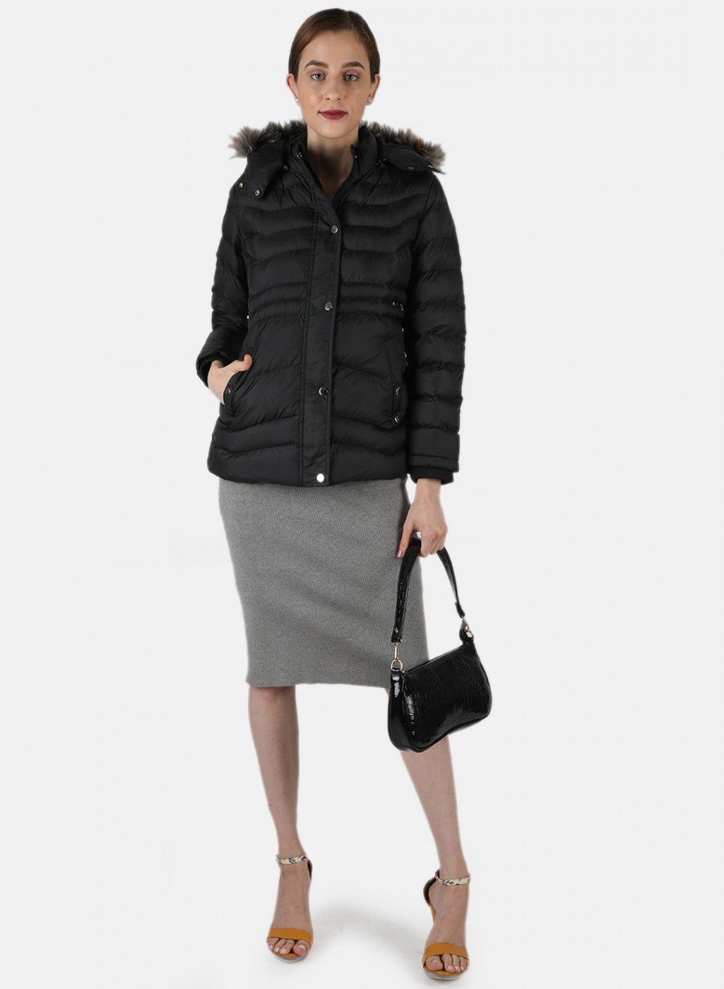 Women Black Solid Jacket