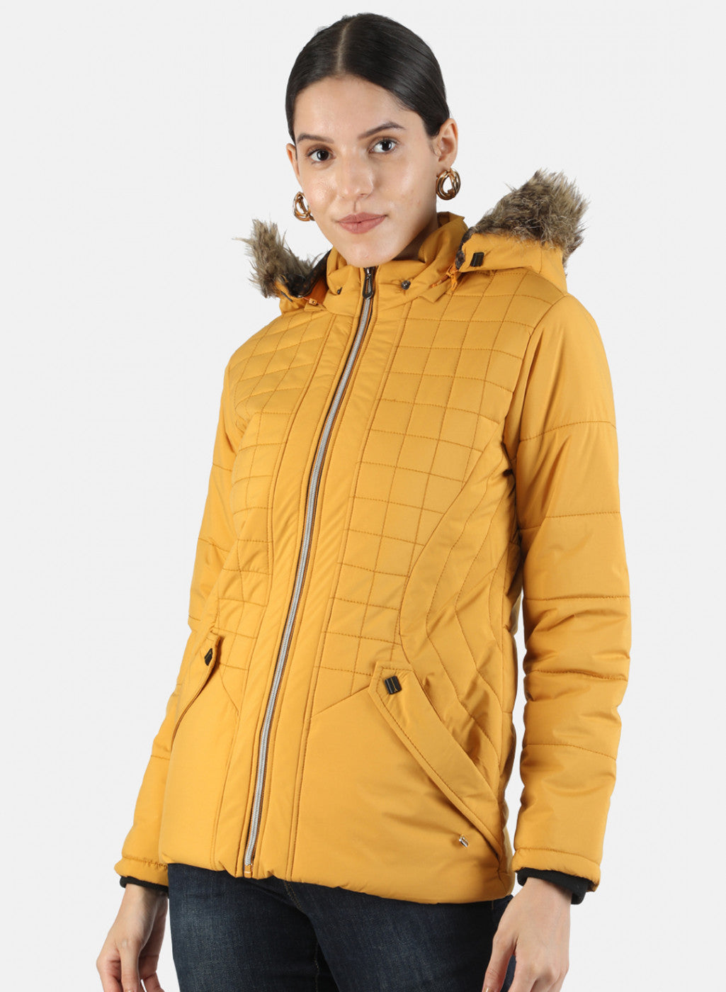Women Mustard Solid Jacket