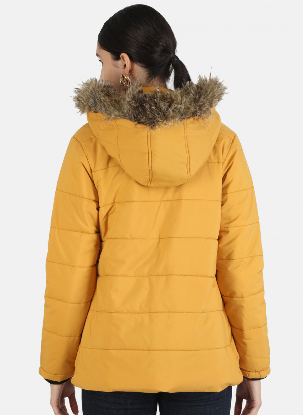 Women Mustard Solid Jacket