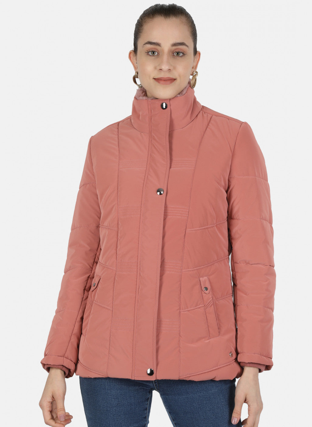 Women Pink Solid Jacket