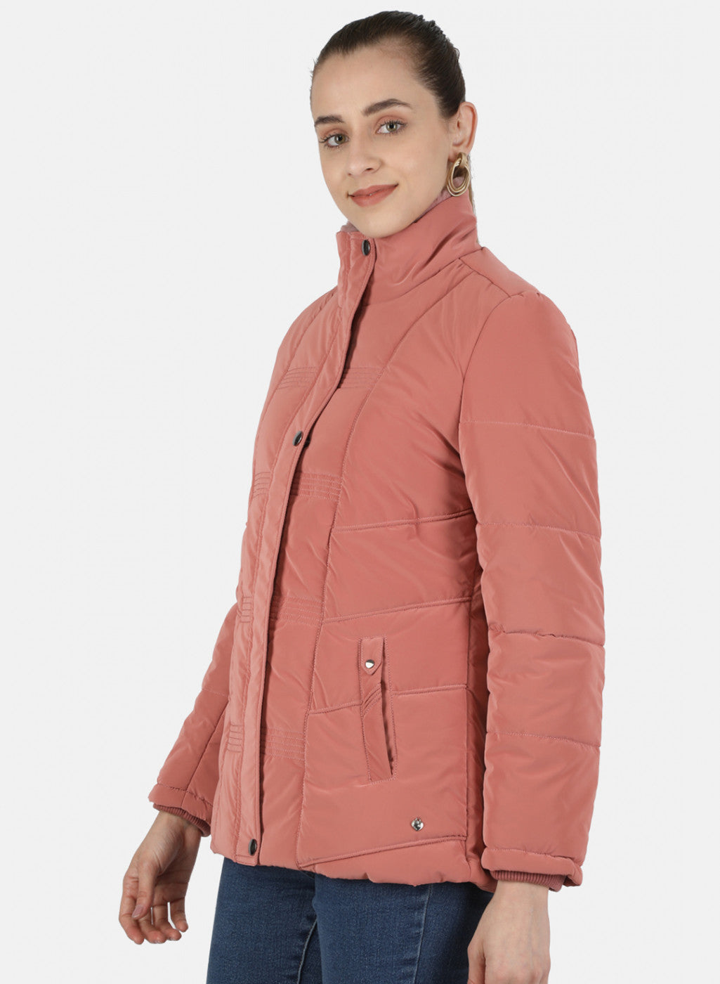 Women Pink Solid Jacket